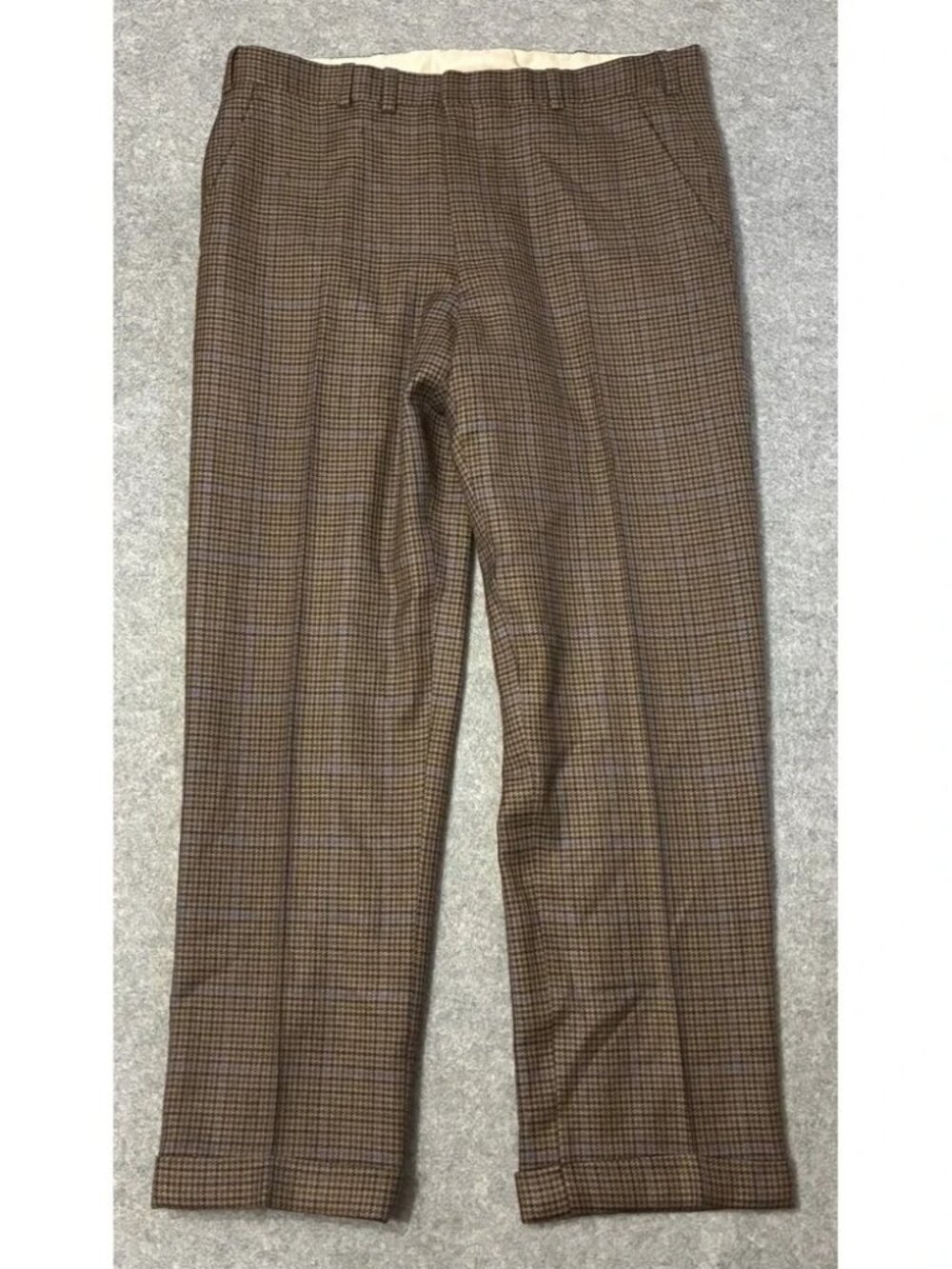 Vtg Oxxford Clothes Bespoke Mens 36x30 Houndstooth Pleated Pants Wool Cashmere